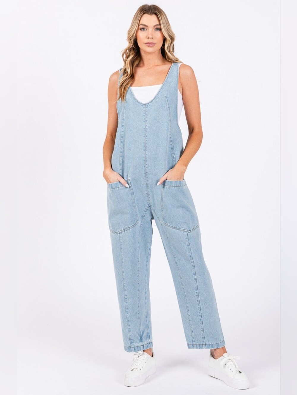 Talulah Denim Overalls Dungarees Pockets 100% Cotton Womens Medium Farm Cottage